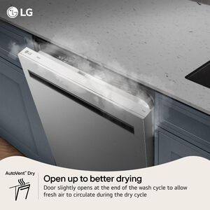 LG 24 in. Top Control Flush-Mount Smart Dishwasher with 46 dBA Sound Level, 3rd-Rack & Dynamic Heat Dry with AutoVent Dry - Black Stainless Steel, , hires
