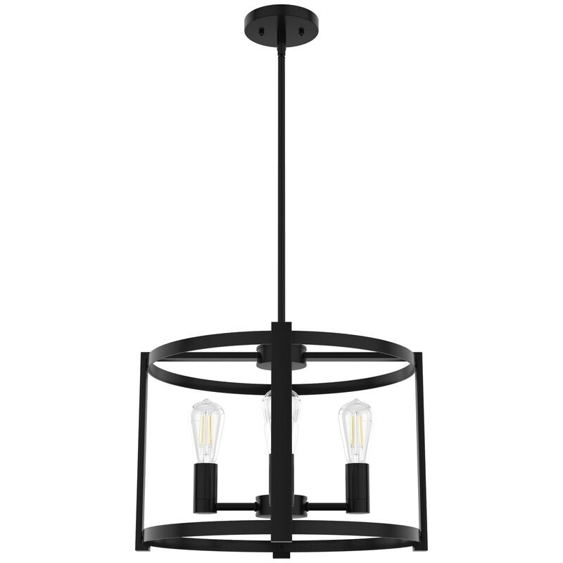 Hunter Astwood 18 in. 4-Light Chandelier - Matte Black, , hires