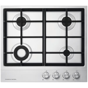 Fisher & Paykel Series 7 24 in. 4-Burner Natural Gas Cooktop with Simmer Burner & Power Burner - Stainless Steel, , hires