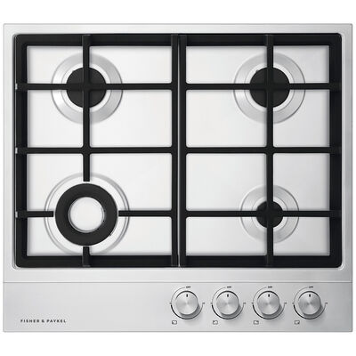 Fisher & Paykel Series 7 24 in. 4-Burner Natural Gas Cooktop with Simmer Burner & Power Burner - Stainless Steel | CG244DNGX1N