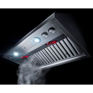 JennAir Pro-Style 36 in. Ducted Canopy Pro Style Style Range Hood with 600 CFM, 4 Fan Speeds & 2 Halogen Lights - Stainless Steel, , hires