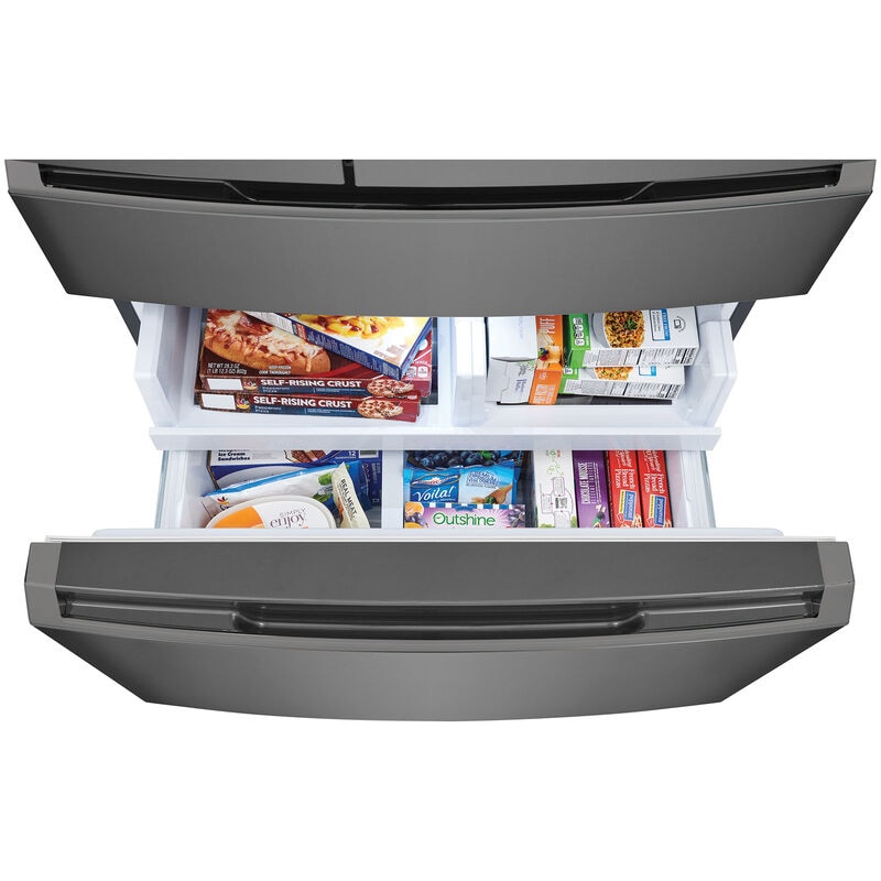 Frigidaire Gallery 36 in. 21.5 cu. ft. Counter Depth 4-Door French Door Refrigerator with Ice & Water Dispenser - Black Stainless, Black Stainless, hires