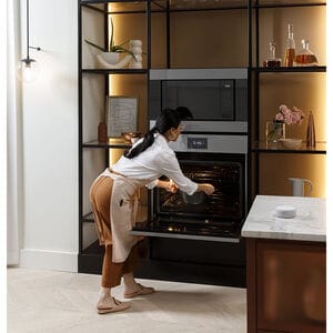 Cafe Minimal Series 30 in. 10 cu. ft. Smart Top Control Electric Double Wall Oven with True European Convection - Platinum Glass, Platinum Glass, hires