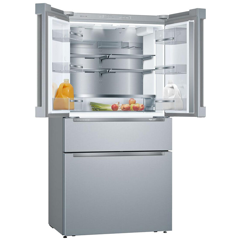 Bosch 800 Series 36 in. 21.0 cu. ft. Smart Counter Depth 4-Door French Door Refrigerator with Internal Water Dispenser - Stainless Steel, , hires