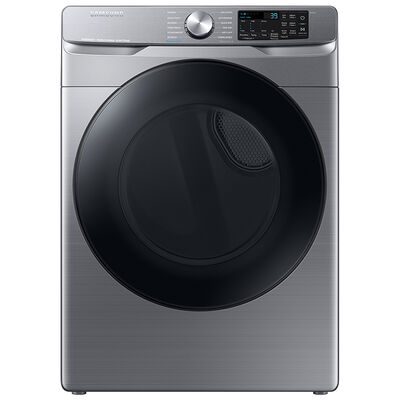 Samsung 27 in. 7.5 cu. ft. Smart Stackable Front Load Electric Dryer with Sanitize Cycle & Sensor Dry - Platinum | DVE45B6300P