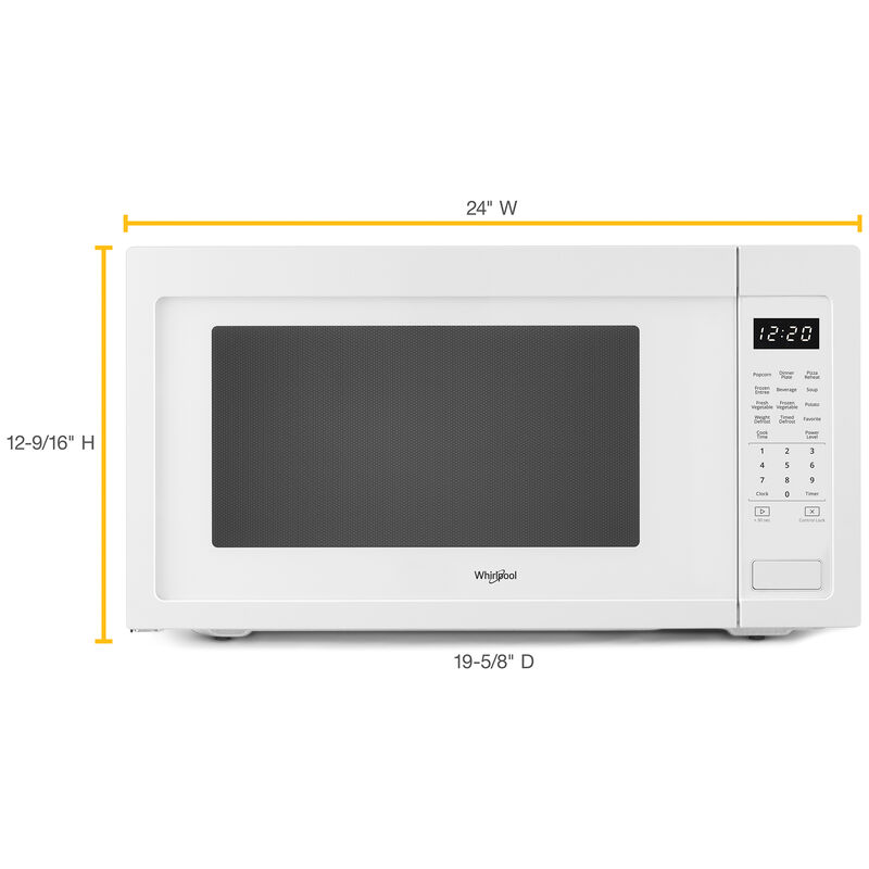Whirlpool 24 in. 2.2 cu.ft Countertop Microwave with 10 Power Levels & Sensor Cooking Controls - White, White, hires