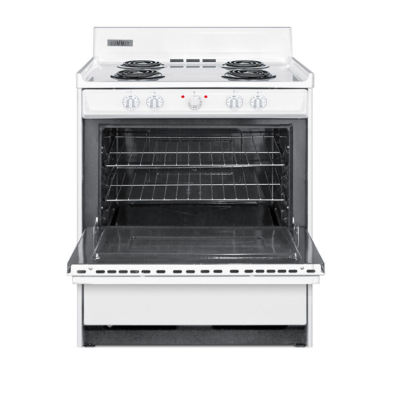 Summit 30 in. 3.7 cu. ft. Electric Range with Coil Burners - White, , hires