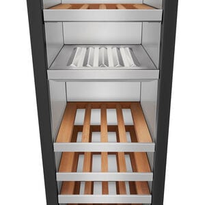 Signature Kitchen Suite Instaview 18 in. Built-in Smart Wine Cooler with Metal & Wood Racks, Dual Temperature Zones & 71 Bottle Capacity - Custom Panel Ready, , hires