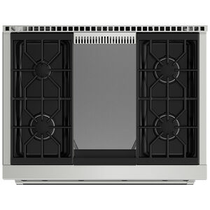 Wolf 36 in. 5.5 cu. ft. Standard Convection Gas Range with 4 Sealed Burners & Griddle - Stainless Steel, , hires