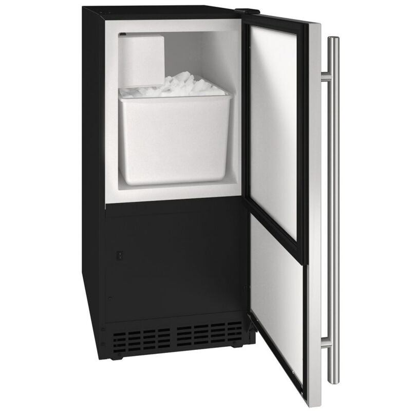 U-Line 15 in. Built-In Undercounter Ice Maker with 25 lb. Ice Storage - Stainless Steel, Stainless Steel, hires