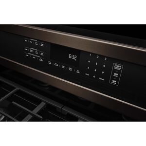KitchenAid 30 in. 6 cu. ft. True European Convection Double Oven Gas Range with 5 Sealed Burners & Griddle - Black Stainless, , hires