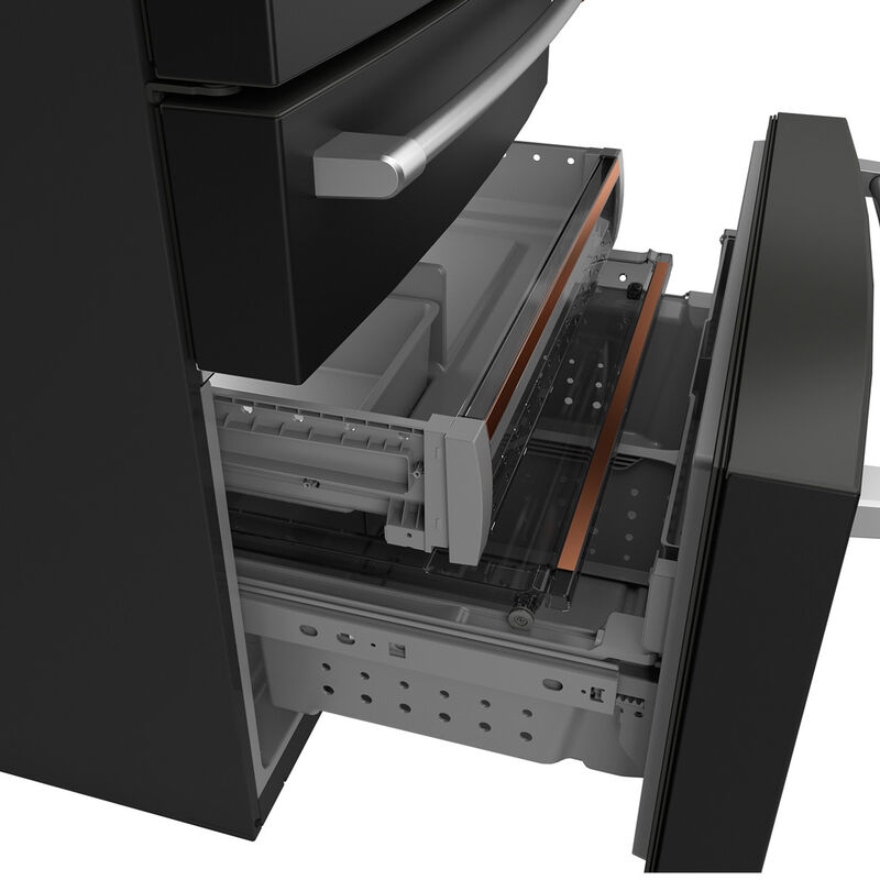 Cafe 36 in. 28.7 cu. ft. Smart 4-Door French Door Refrigerator with Internal Water Dispenser - Matte Black, Matte Black, hires