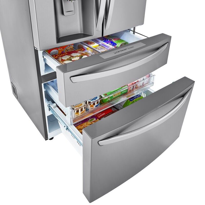 LG 36 in. 29.5 cu. ft. Smart 4-Door French Door Refrigerator with Ice & Water Dispenser - PrintProof Stainless Steel, PrintProof Stainless Steel, hires