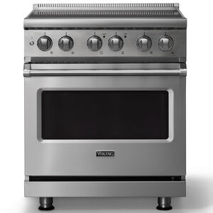 Viking 5 Series 30 in. 4.7 cu. ft. True European Convection Electric Range with 4 Induction Burners - Stainless Steel, , hires