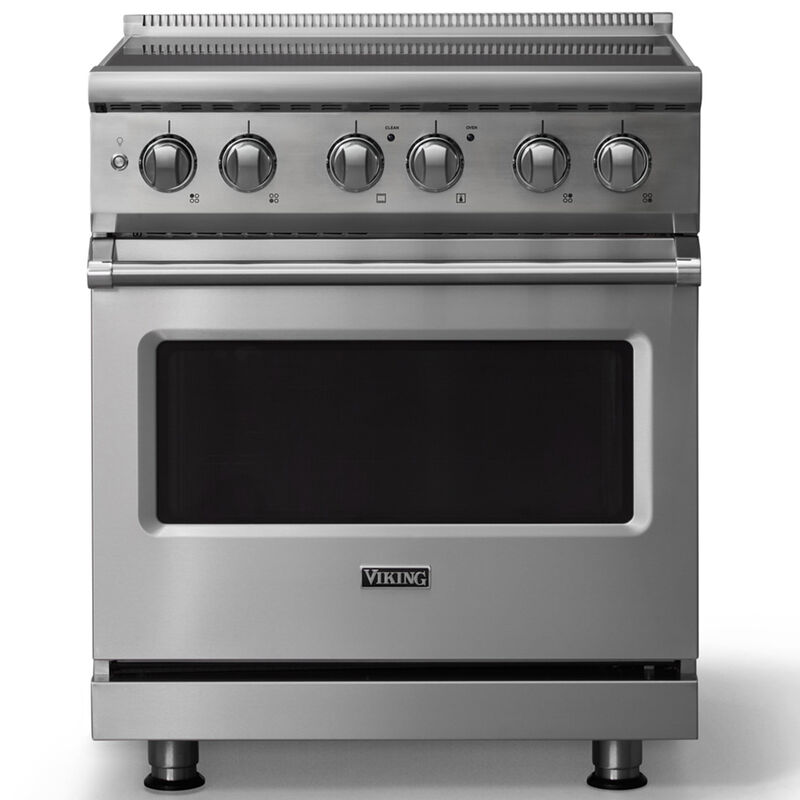 Viking 5 Series 30 in. 4.7 cu. ft. True European Convection Electric Range with 4 Induction Burners - Stainless Steel, , hires