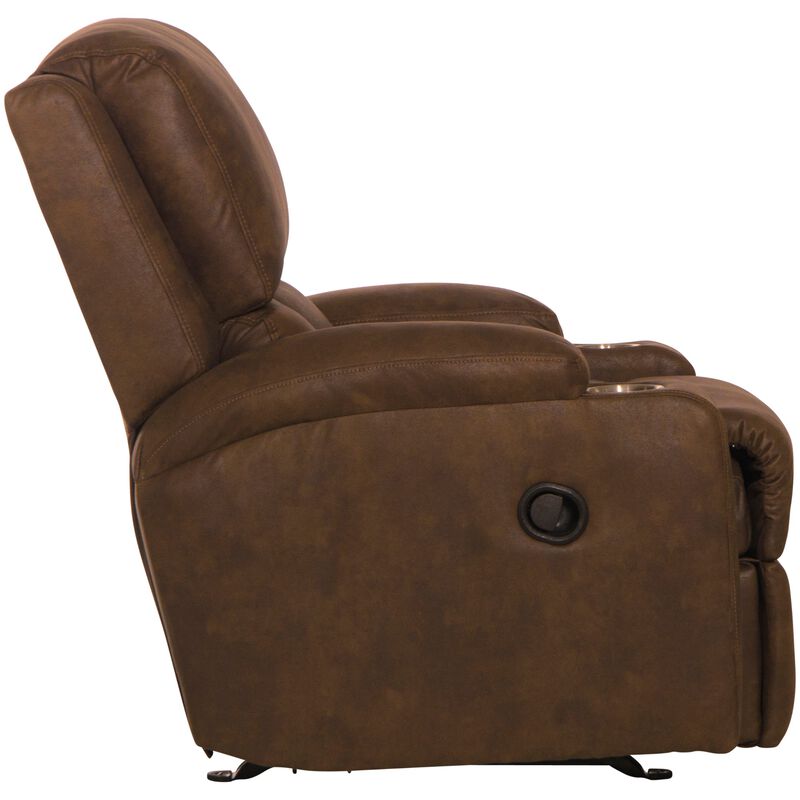 Catnapper Kyle Rocker Recliner with Dual Cupholders - Walnut, Walnut, hires