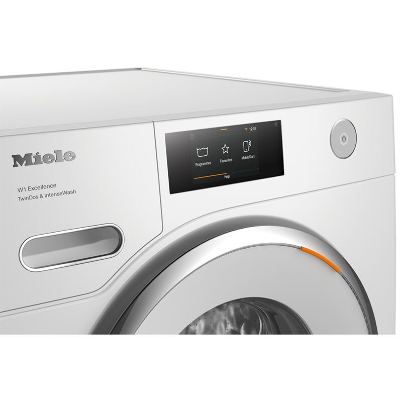 Miele TwinDos 24 in. 2.26 cu. ft. Smart Stackable Front Load Washer with TwinDos Detergent Dispenser, IntenseWash, Color Loss Protection & Steam Cycle - Lotus White, , hires