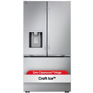 LG 36 in. 23.7 cu. ft. Smart Counter Depth French Door Refrigerator with Ice & Water Dispenser - PrintProof Stainless Steel, , hires
