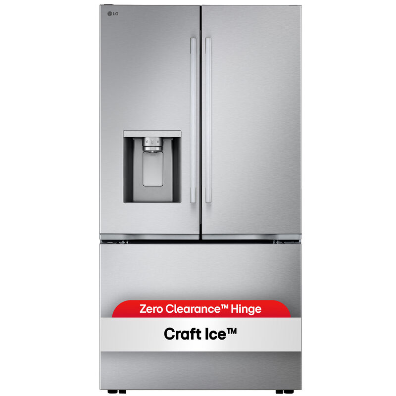 LG 36 in. 23.7 cu. ft. Smart Counter Depth French Door Refrigerator with Ice & Water Dispenser - PrintProof Stainless Steel, , hires