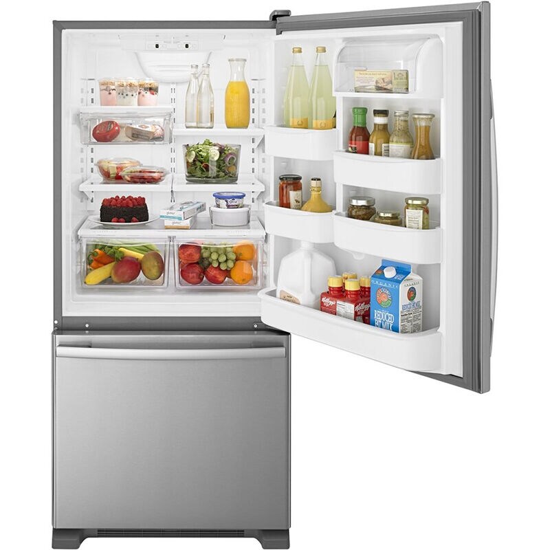 Amana 29 in. 18.7 cu. ft. Bottom Freezer Refrigerator - Monochromatic Stainless Steel, Monochromatic Stainless Steel, hires