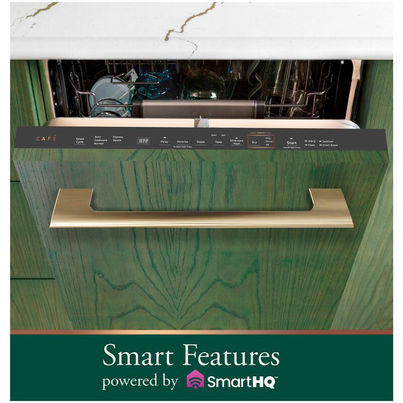 Cafe 24 in. Top Control Flush-Mount Smart Dishwasher with 44 dBA Sound Level, 3rd-Rack & Dual Convection Ultra Dry - Custom Panel Ready, , hires