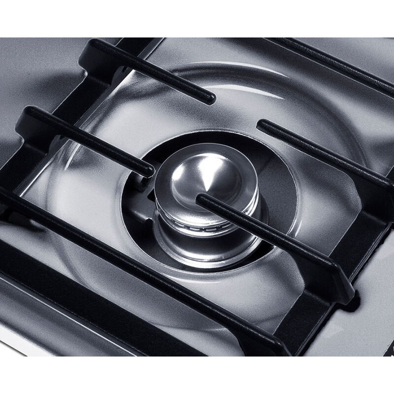 Summit 24 in. 4-Burner Natural Gas Cooktop Battery Start Ignition - Stainless Steel Look, , hires