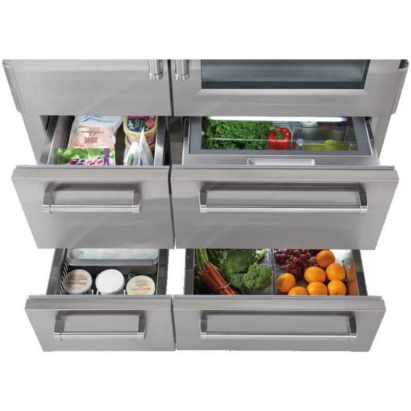 Sub-Zero Pro 48 in. 30.4 cu. ft. Built-In Smart Counter Depth 6-Door Side-by-Side Refrigerator with Ice Maker - Stainless Steel, , hires