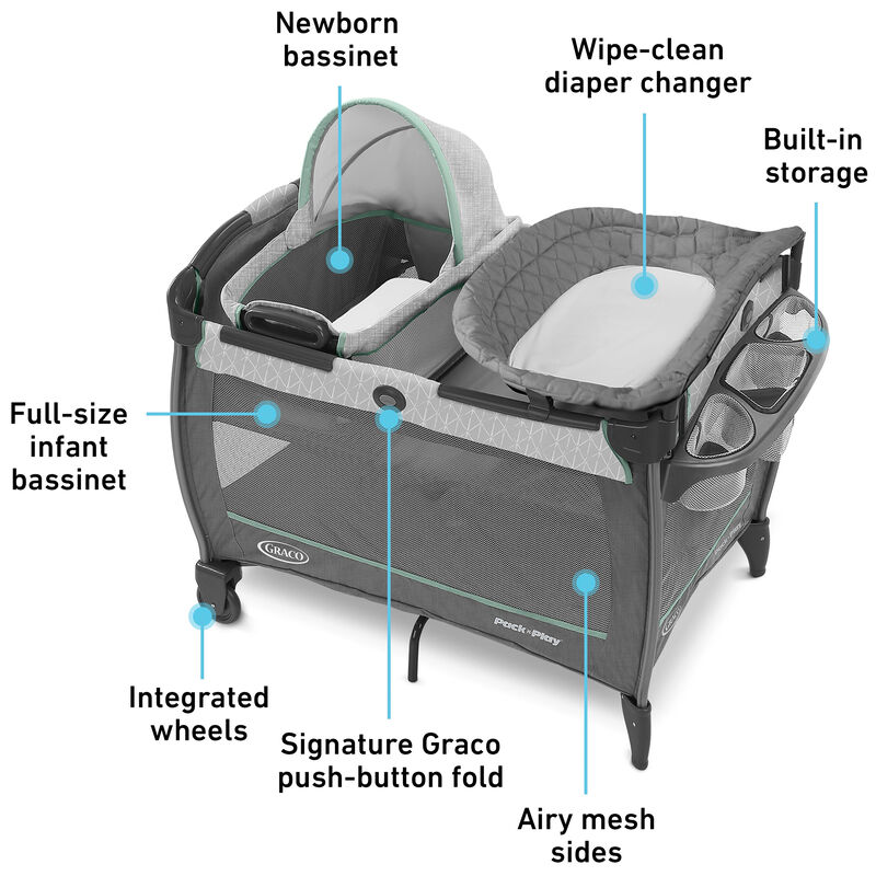 Graco Pack 'n Play Close2Baby Bassinet Playard - Derby, , hires