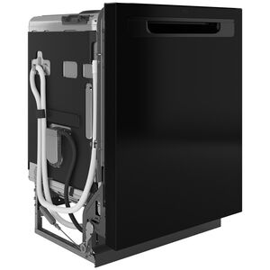 GE 24 in. Top Control Flush-Mount Dishwasher with 45 dBa Sound Level, 3rd-Rack, Dry Boost & Pocket Handle - Black, Black, hires