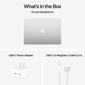 Apple MacBook Air (2025) 15.3 in. Notebook with Apple Intelligence, Apple M4 10-Core CPU, 10-Core GPU, 24 GB RAM, 512 GB SSD, up to 18 Hrs. of Battery Life & Mac OS - Silver, , hires