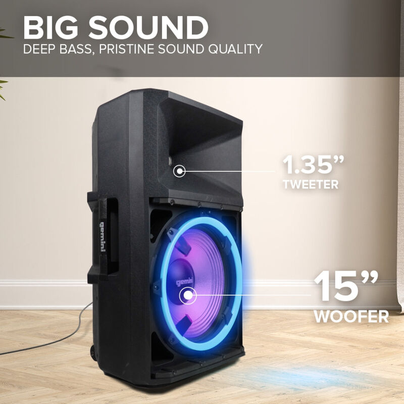 Gemini GSP-L2200PK Powered Bluetooth DJ Speaker, , hires