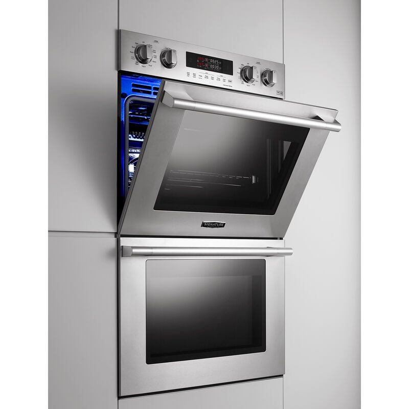 Signature Kitchen Suite 30 in. 9.4 cu. ft. Smart Front Control Electric Double Wall Oven with True European Convection - Stainless Steel, , hires