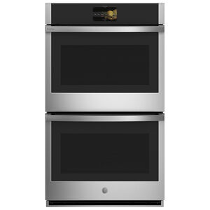 GE Profile 30 in. 10 cu. ft. Smart Top Control Electric Double Wall Oven with True European Convection - Stainless Steel, Stainless Steel, hires
