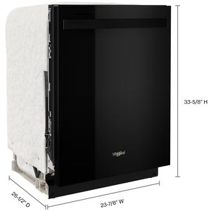 Whirlpool 24 in. Top Control Dishwasher with 47 dBa Sound Level & 3rd-Rack - Black, Black, hires