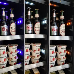 XO 24 in. Built-In/Freestanding Beverage Center with Pull-Out Shelves & Digital Control Left Hinged - Stainless Steel, Stainless Steel, hires