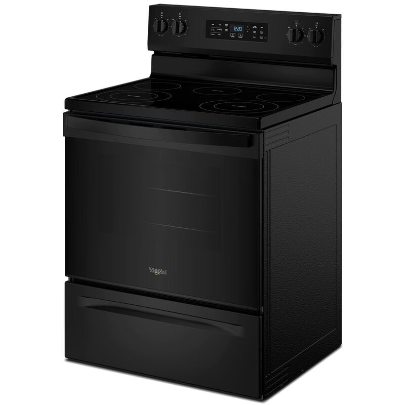 Whirlpool 30 in. 5.3 cu. ft. Air-Fry Standard Convection Electric Range with Radiant Burners - Black, , hires