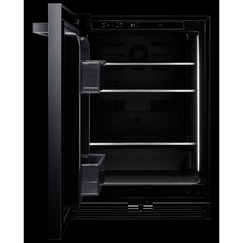 JennAir Noir 24 in. 5.0 cu. ft. Left-Hinged Built-In Undercounter Refrigerator - Stainless Steel, , hires