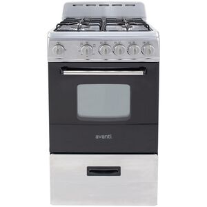 Avanti 20 in. 2.1 cu. ft. Gas Range with 4 Sealed Burners - Stainless Steel, , hires