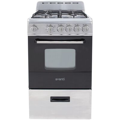 Avanti 20 in. 2.1 cu. ft. Gas Range with 4 Sealed Burners - Stainless Steel | GR2013CSS