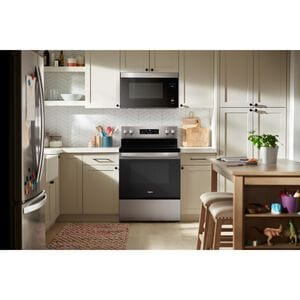 Whirlpool 30 in. 5.3 cu. ft. Air-Fry Standard Convection Electric Range with Radiant Burners - Stainless Steel, , hires