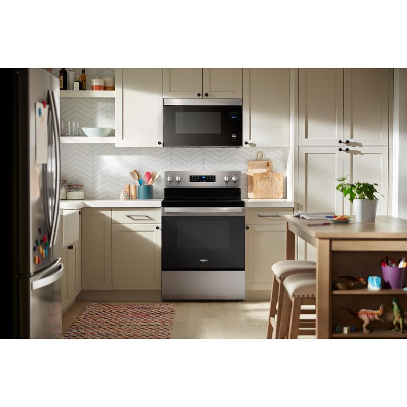 Whirlpool 30 in. 5.3 cu. ft. Air-Fry Standard Convection Electric Range with Radiant Burners - Stainless Steel, , hires