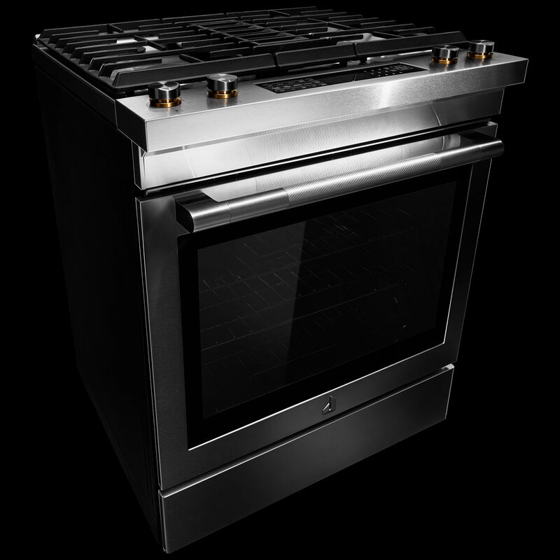 JennAir 30 in. 6.2 cu. ft. Air Fry Convection Oven Slide-In Dual Fuel Range with 4 Sealed Burners - Stainless Steel, , hires