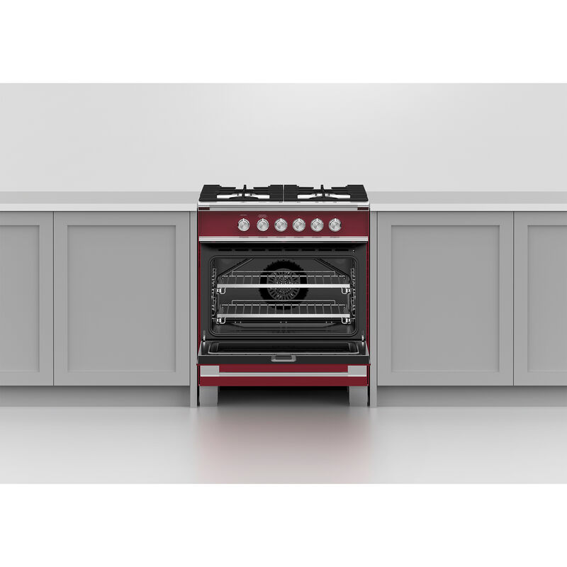 Fisher & Paykel Series 7 30 in. 3.5 cu. ft. Standard Convection Gas Range with 4 Sealed Burners - Red, , hires