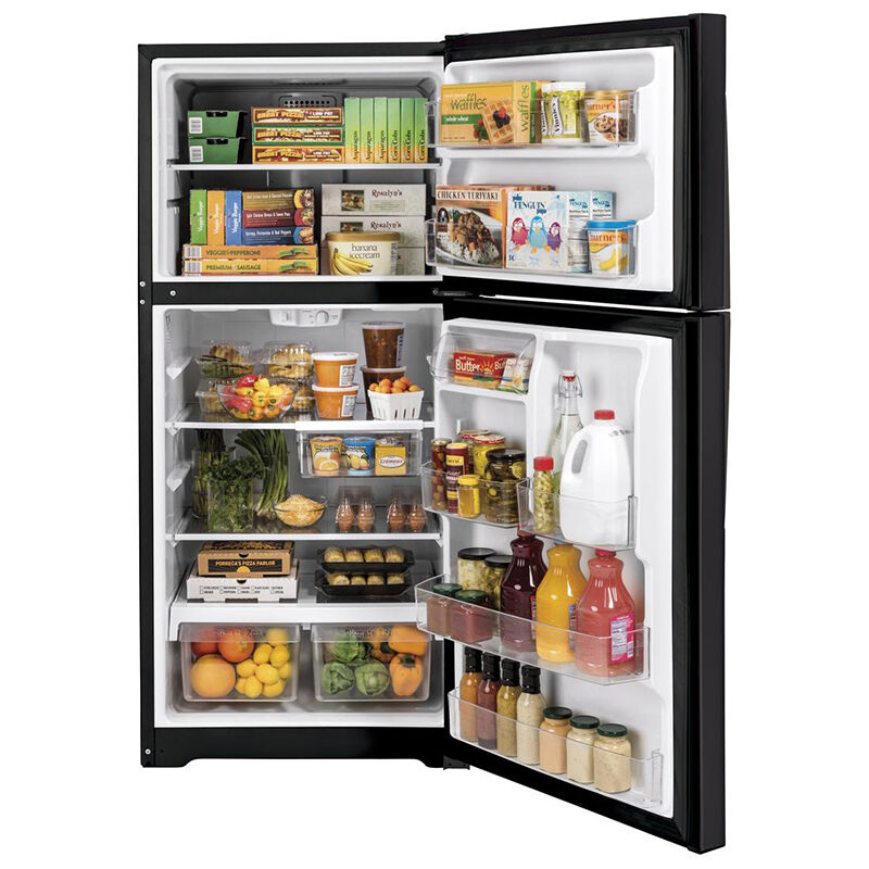 GE 33 in. 21.9 cu. ft. Top Freezer Refrigerator - Black Slate, Black Slate, hires