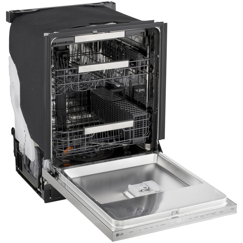 LG 24 in. Top Control Flush-Mount Smart Dishwasher with 44 dBA Sound Level, 3rd-Rack, AutoVent Dry, Dynamic Heat Dry & Pocket Handle - PrintProof Stainless Steel, , hires