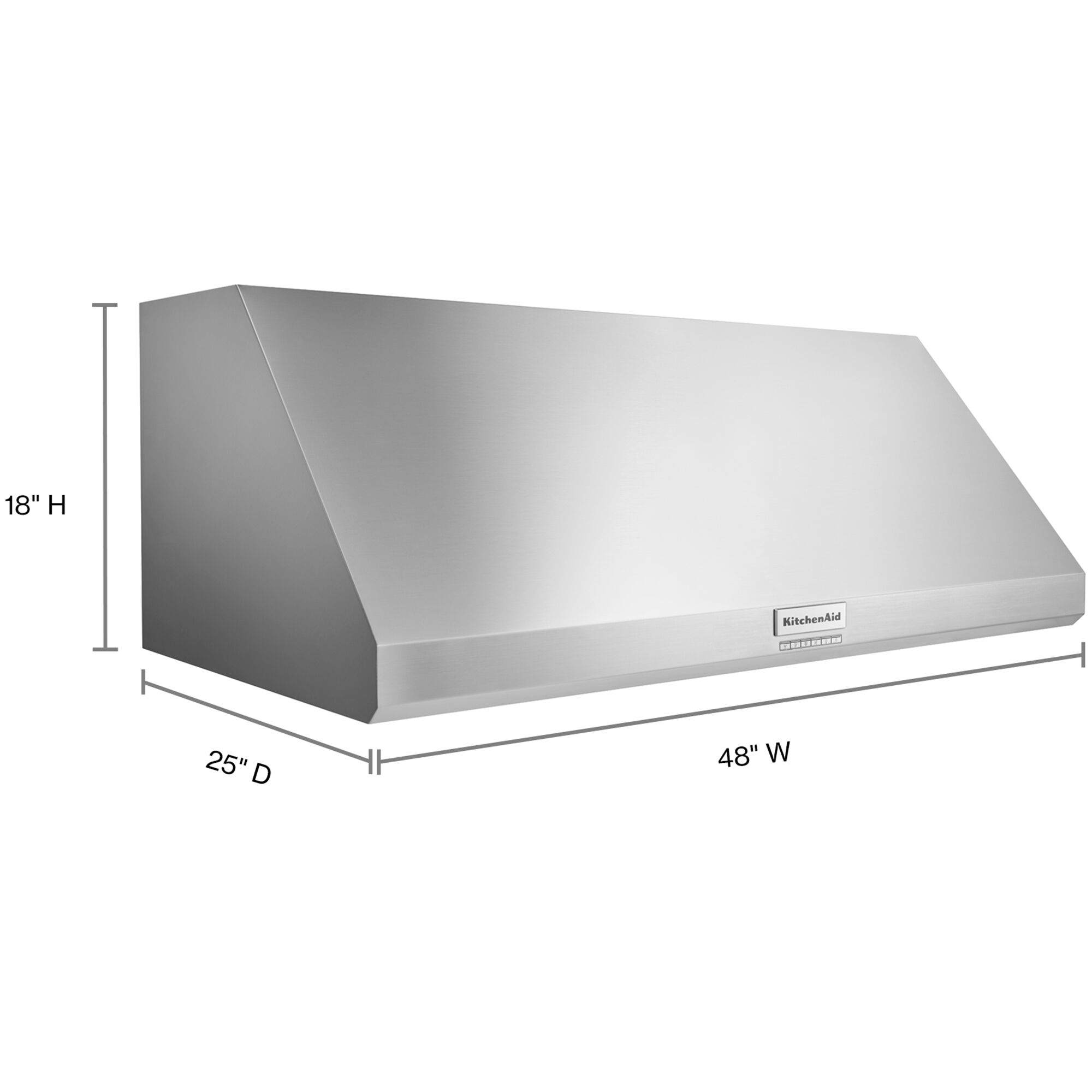KitchenAid 48 in. Ducted Canopy Pro Style Range Hood with 4 Fan
