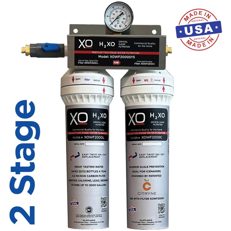 XO Dual Stage In-Line Drinking Water Filtration System Replacement Cartridges, , hires