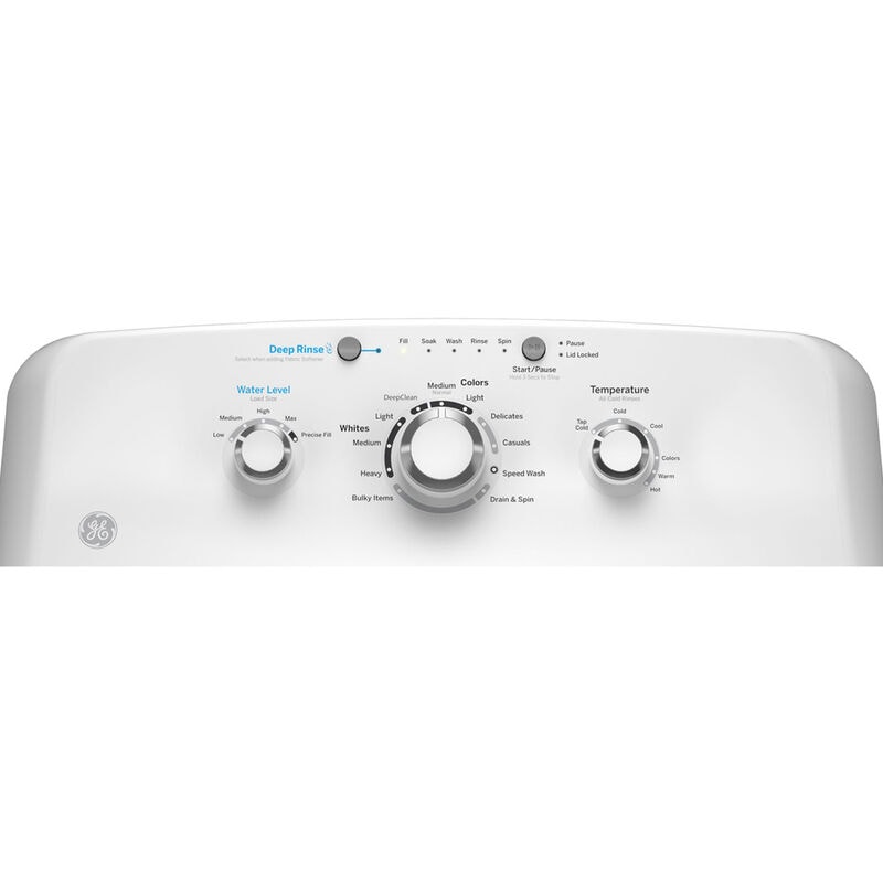 GE 27 in. 4.0 cu. ft. Top Load Washer with Stainless Steel Basket, Water Level Control & Heavy Duty Agitator - White, , hires