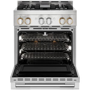 JennAir Rise Series 30 in. 4.1 cu. ft. Smart True European Convection Gas Range with 4 Sealed Burners - Stainless Steel, , hires