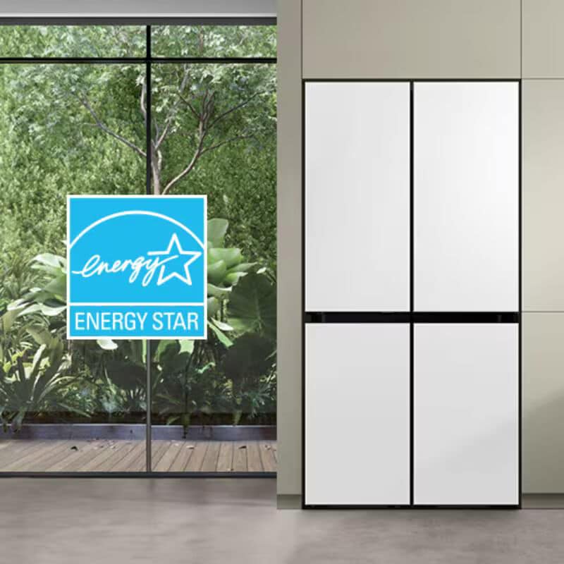 Samsung Bespoke 36 in. 22.8 cu. ft. Smart Counter Depth 4-Door French Door Refrigerator with Internal Water Autofill Pitcher - White Glass, White Glass, hires